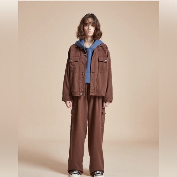 NWT FOUND Dusky Western Unisex Cargo Pant 34 Brown - Picture 1 of 11